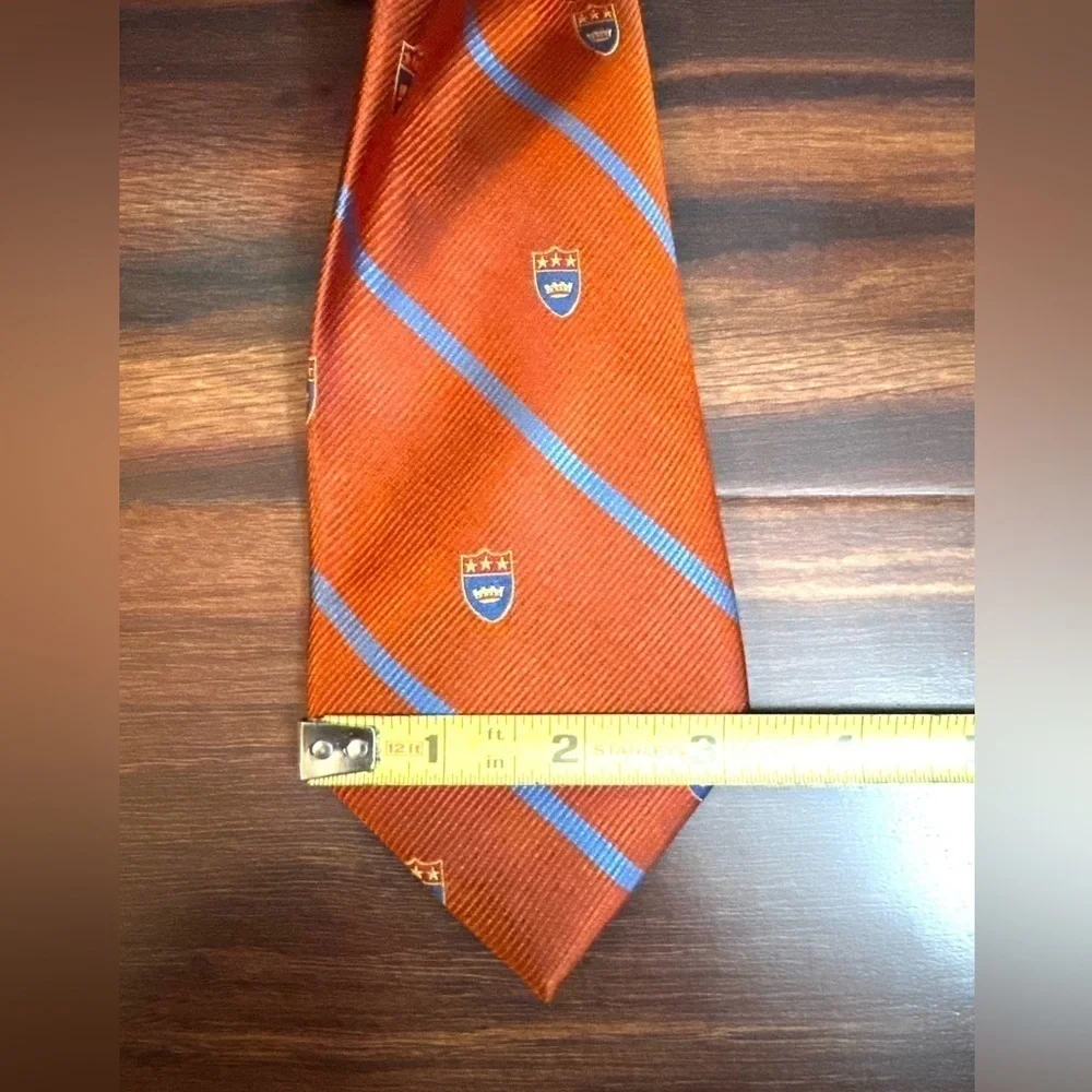 TOMMY HILFIGER 100% Silk Copper University Style Necktie